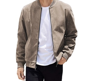 แจ็คเก็ตวาร์ซิตี้ผู้ชายไซส์ใหญ่แบบใหม่ขายส่ง ปักโลโก้ได้ตามต้องการ แขนหนังแท้ - Product Image 1