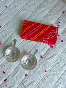 ชุดชามทองเหลืองชุบเงินทำด้วยมือเยอรมันถาดช้อนกล่องแบนดานิบรรจุภัณฑ์ของขวัญสำหรับงานแต่งงานงานดิวาลีจบการศึกษา - Product Image 6