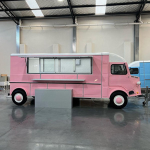 Camion de restauration mobile de style vintage avec deux auvents de service, camion de restauration électrique, cuisine mobile, chariot de vente de restauration rapide, café, pizza - Product Image 2