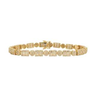 Exclusivo Brazalete de Plata de Ley con Diamante Cultivado en Laboratorio, Corte Redondo, Cuatro Puntas, Color G, Certificado, para Mujer - Product Image 3