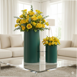 Juego de Jarrones Cilíndricos Modernos de Acero Inoxidable Pulido, Jarrones de Metal para Plantas de Tamaño Personalizado, Jarrón Portátil de Sobremesa para Hogar/Hotel - Product Image 5