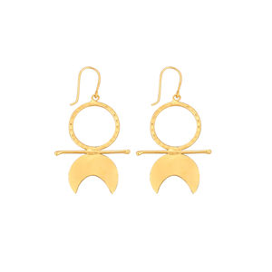 Pendientes Populares de Latón Liso Chapados en Oro Amarillo, Joyería al por Mayor, Pendientes de Moda Hechos a Mano para Mujer, Proveedores de Joyería de Latón - Product Image 1