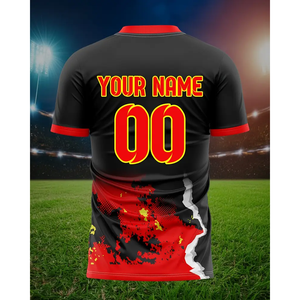 เสื้อฟุตบอลดีไซน์ดิจิทัลสำหรับผู้ชาย สวมใส่สบาย ระบายอากาศได้ดี พร้อมชื่อและหมายเลขที่กำหนดเอง ตัดเย็บอัตโนมัติ - Product Image 6