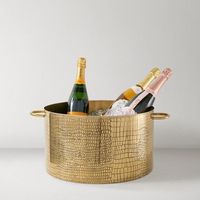 Vente en gros King Crown Refroidisseurs de vin en métal Seaux à vin à champagne en acier inoxydable Refroidisseurs pour seau de fête Prix de gros