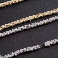 Cadena y Pulsera de Eslabones Cubanos de Plata 925 de 14mm Estilo Hip Hop con Moissanita VVS Engastada en Garra, Chapado en Oro, Joyería de Lujo Unisex