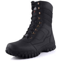 Botas de Trabajo Tácticas de Cuero de Grano Completo para Hombre, Impermeables, Antideslizantes, con Puntera de Acero, para Uso Industrial en Exteriores
