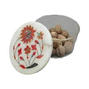 Caja Artesanal con Incrustaciones de Mármol Jalees para Joyas, Frutos Secos y Especias - Product Image 1