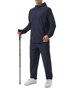 Chándal para hombre, traje de correr ligero y sólido, traje deportivo suave estirable de Spandex de nailon de alta calidad, traje de entrenamiento con logotipo personalizado - Product Image 1