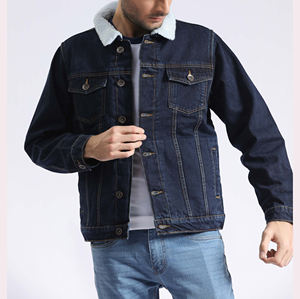 New Arrival Men Denim Jackets Full Sleeves Light Color Eco-Friendly 100% Cotton Fleece <b>Lined</b> Front High Street Fashion - Product Image 2
