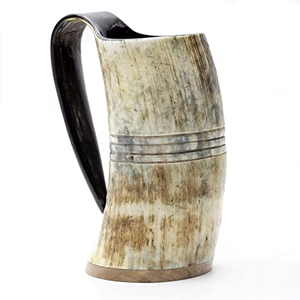 Cuerno natural, taza vikinga, festivales hechos a mano, cuerno de buey, taza para beber cerveza, taza de cuerno de estilo vikingo para hidromiel y cerveza artesanal - Product Image 2