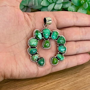 Cổ điển navajo Tây Boho Mặt dây chuyền cổ điển hình học C hình sonara vàng ngọc lam Mặt dây chuyền người phụ nữ Mặt dây chuyền với đá tự nhiên - Product Image 1