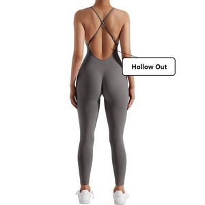 Vêtements de sport Combinaison pour femmes Combinaison de yoga Gym Wear Fabricant Respirant Fitness Sports Stretch Combinaison sans manches - Product Image 2