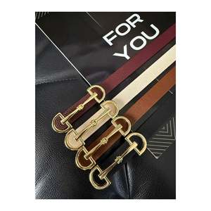 Ceinture fine pour femme à boucle longue dorée, 4 pièces, ceinture pour veste, ceinture pour chemise, ceinture pour robe - Noir-Brun-Beige-Bordeaux - Product Image 1