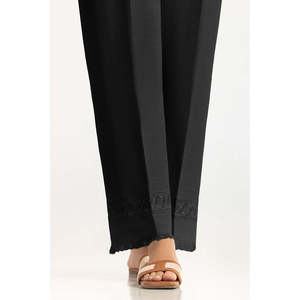 Pantalon décontracté d'été brodé Khaddar à taille mi-haute, respirant et à jambes larges IPT-44009 - Product Image 3
