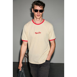 T-shirt pour homme GRIMELANGE GOLONDRO, 100% coton biologique, détails imprimés contrastés, coupe classique - Product Image 6