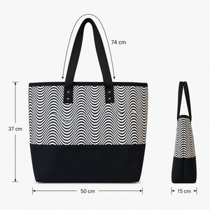 Wholesale Custom Logo <b>Large</b> Cotton Canvas <b>Beach</b> Tote <b>Bag</b> PP Laminated Two Tone Reusable Shopping Travel Resort OEM Private Label - Product Image 5