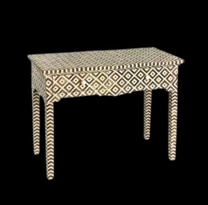 Table console MOP moderne en nacre pour espaces luxueux Table basse ronde Design pour salon ou hôtel en MDF - Product Image 5