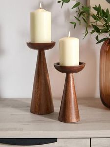 Wooden candle stand ideal for Diwali Christmas or special occasion decorations in vintage inspired interiors - Product Image 4