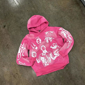 เสื้อฮู้ดผ้าฝ้ายเฮฟวี่เวทของผู้ชายพิมพ์ลายได้ตามต้องการผ้าซักแบบ100% แนววินเทจผ้าเฟรนช์เทอร์รี่ - Product Image 1