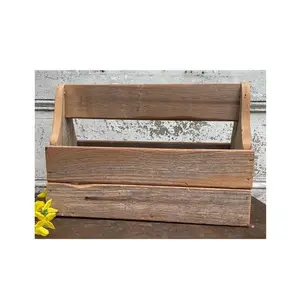 Wooden Caddy Organizer with Sturdy Dividers For Flatware Condiments Party Cutlery Tabletop Organizer