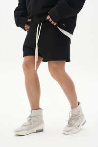 Pantalones Cortos Deportivos de Felpa Francesa Gruesa con Cordón, Lisos, Estilo Urbano, para Hombre, Pantalones Cortos Deportivos de Algodón - Product Image 4