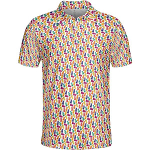 เสื้อโปโลสำหรับผู้ชายเสื้อโปโลลำลองสีสันสดใสรูปหมีของขวัญขายส่งออกแบบโลโก้ได้ตามต้องการ - Product Image 3