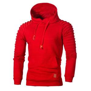 Sweat à capuche jacquard surdimensionné zippé pour homme – Chaud, respirant, écologique, en polaire polyester/coton anti-boulochage pour l'automne - Product Image 5