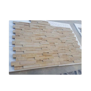 Hermosa piedra arenisca Ledger Panel azulejos decorativos diseño de madera de teca para decoración de paredes al aire libre para uso exterior e interior - Product Image 5
