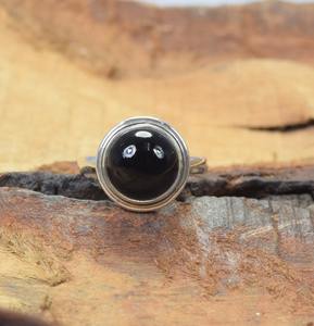Bague Style Boho Naturel Onyx Noir Pierre Précieuse Solide 925 En Argent Sterling À La Main Bague Bijoux En Argent Sterling 925 Timbre Bijoux - Product Image 4