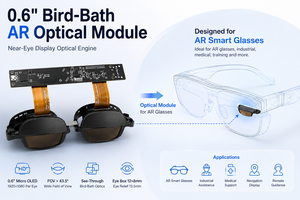 Modul Optik AR Bird-Bath Micro OLED 0,6 Inci 1920x1080, Modul Layar Tembus Pandang Dekat Mata untuk Kacamata Pintar AR - Product Image 4