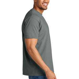 เสื้อยืดผู้ชายสีผสมผ้าคอตตอนคอกลมแขนสั้นสีเทาผ้าคอตตอนคอกลมสำหรับผู้ชายมีสไตล์ - Product Image 5