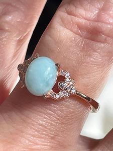 Anillo de Plata de Ley 925 Hecho a Mano con Larimar Azul y Baño de Oro Vintage de Mehrajudin Gems para Mujer, Regalo para Bodas y Ocasiones Especiales - Product Image 4