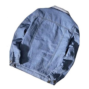 2022 High Quality Solid Blue Denim Men's Autumn Washable <b>Fur</b> <b>Jacket</b> Slim Stand Collar <b>Hooded</b> Denim <b>Jacket</b> - Product Image 6