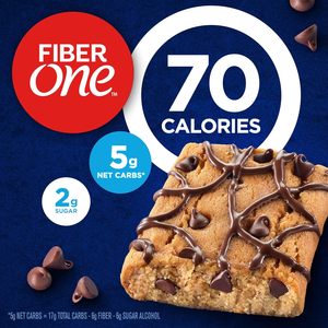 Fiber One 70 Calorie Brownies, Chocolate Chip Cookie, Snack Bars, 6 Bars, 5.34 oz (Pack of 8) - Product Image 2