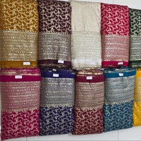 Tissu en Soie Banarasi Pure, Matière Brocart Zari Tissée Élégante pour Lehenga et Saree de Mariée, Fournisseur en Gros de Vêtements de Luxe