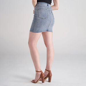 High Quality 2025 <b>Denim</b> <b>Skirts</b> Breathable Summer New Solid Color Fashion <b>Denim</b> Mini <b>Skirt</b> Women's Dress OEM Serviced Breathable - Product Image 4
