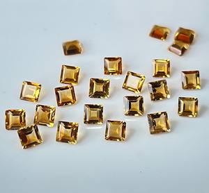 Corte cuadrado de citrino natural 7mm facetado-Piedra preciosa de corte cuadrado de citrino suelto de calidad superior - Product Image 5