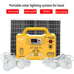 New 30 Wát năng lượng mặt trời Máy phát điện DC 12V Hệ thống chiếu sáng với 6 bóng đèn LED năng lượng mặt trời năng lượng ngân hàng điện xách tay năng lượng mặt trời Máy phát điện với LED ánh sáng - Product Image 4