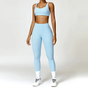 Nuevo estilo de color para mujer, sujetadores de Yoga, pantalones cortos, conjunto de 2 piezas, Fitness, gimnasio, entrenamiento, Jogger, correr, entrenamientos, deportes, conjuntos de Yoga - Product Image 3