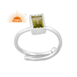 Nuevo diseño de plata esterlina fina peridoto natural piedra preciosa anillo ajustable fabricante de joyería personalizada - Product Image 1