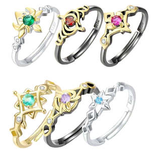 Anillo de Moda con Diseño de Personajes de Anime Románticos, Chapado en Oro de 18K y Rodio, con Incrustaciones, Regalo Perfecto - Product Image 1