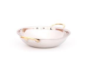 Plato Balti con Mango de Latón Martillado Acero Inoxidable Premium Metal Sirviendo Sabji para Fiestas - Product Image 2