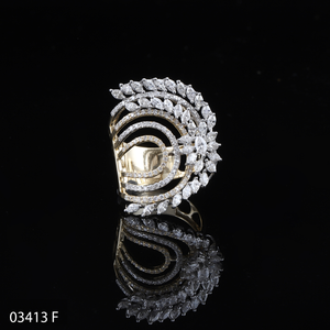 เพชรทรงมาร์ควิสและทรงลูกแพร์ 2.10 กะรัต ผลิตในห้องปฏิบัติการ สำหรับแหวนหมั้นที่ได้รับการรับรอง สำหรับผู้หญิง แหวนแต่งงานทันสมัย ชุบทอง 14K - Product Image 2