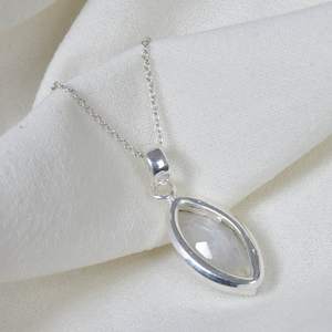 Pendentif en pierre de lune arc-en-ciel Marquise, bijoux en argent sterling 925, pierre précieuse, collier fait à la main pour femmes - Product Image 3