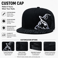 Casquette de baseball noire à visière plate, style Hip Hop, Snapback réglable, unisexe, avec motif brodé et panneau jacquard, pour l'extérieur, vente en gros