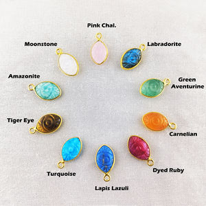 จี้พลอยเทอร์ควอยซ์พร้อมจี้เพชรแกะสลักตาชั่วร้าย925เงินสเตอร์ลิงสีทองเวอร์เมลเรือนเครื่องประดับแกะสลัก - Product Image 6