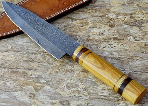 มีดทำครัวมืออาชีพสไตล์ญี่ปุ่น ผลิตในปากีสถาน คุณภาพสูง ผลิตจากเหล็กดามัสกัส VG-10 ด้ามไม้ ใช้กับเครื่องล้างจานได้ - Product Image 2