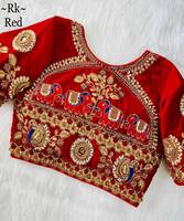 Chemisier en soie grande taille brodé de dentelle à motif géométrique, prêt-à-porter, style ethnique Surat, pour usage quotidien ou formel