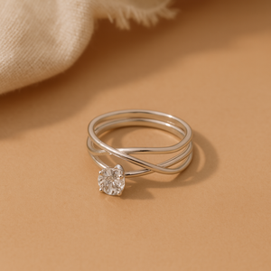 แหวนเพชรทรงเกลียว - ดีไซน์บิดเกลียวที่ไม่เหมือนใคร ทอง 14K เพชรสร้างในห้องปฏิบัติการ เครื่องประดับหมั้นสำหรับผู้หญิง - Product Image 2