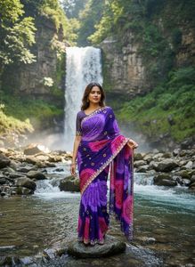 Dernier modèle de sari en georgette super pure avec imprimé Bandhani Jodhpur et magnifique travail de pita - Product Image 3